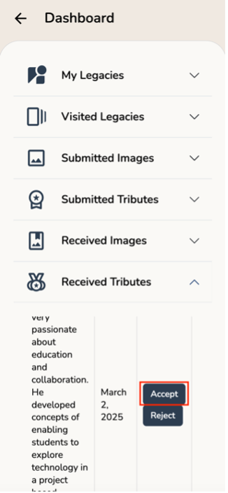Editing a profile